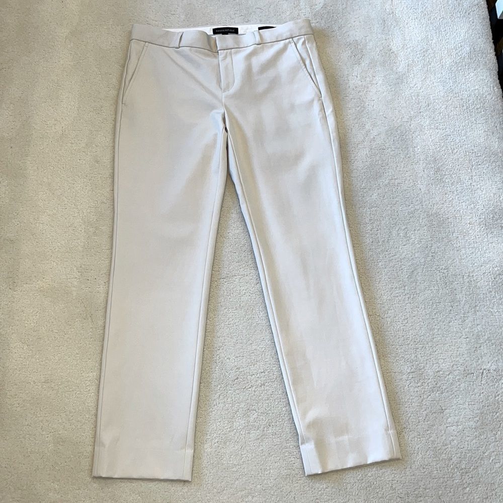 Banana Republic Women's Ryan Mid Rise Slim-fit  Straight Leg, Off-White …